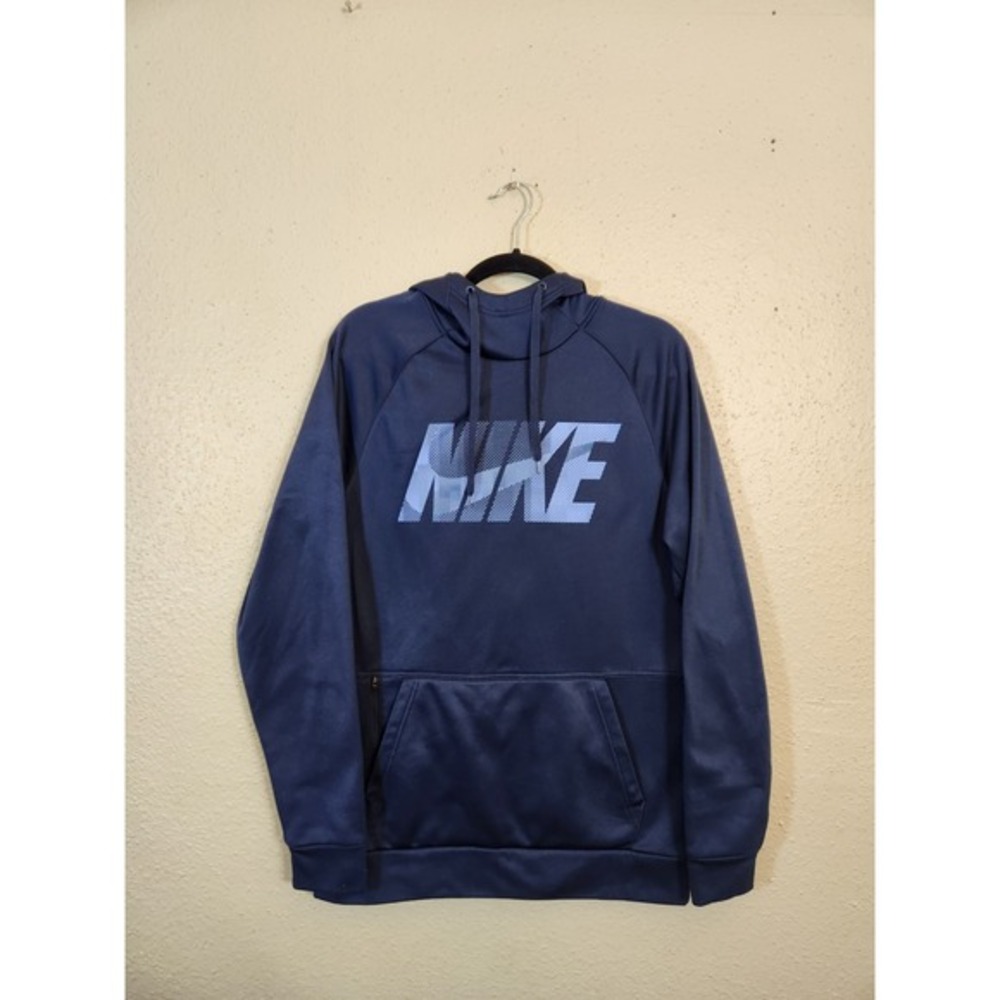 Nike Dri-FIT Hoodie Pullover Sweatshirt Athletic Training Navy Blue Mens Size S‎